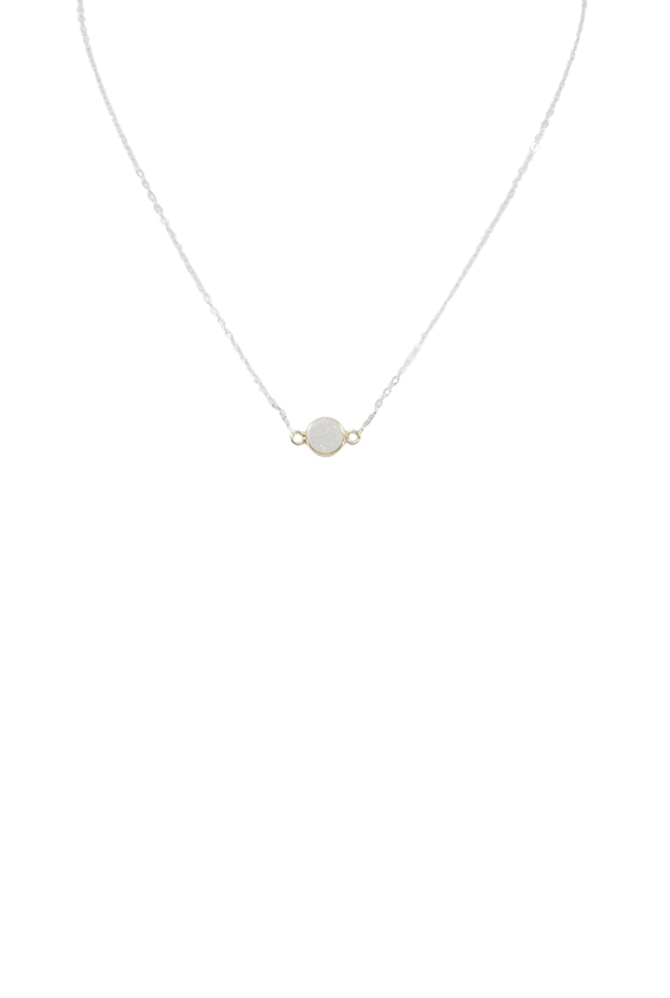 Mrs. Parker Necklace in White Druzy