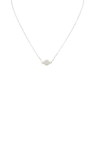 Mrs. Parker Necklace in White Druzy