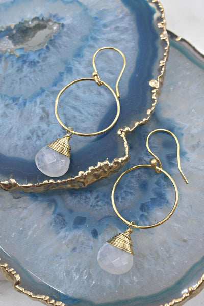Yuliya Earrings in Moonstone