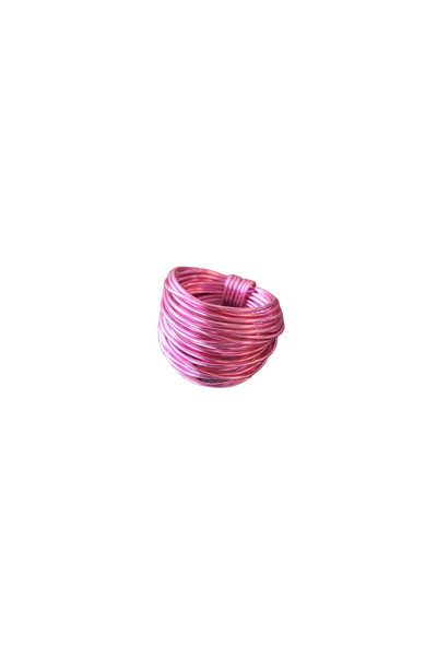 Marcia Wire Wrap Ring in Hot Pink