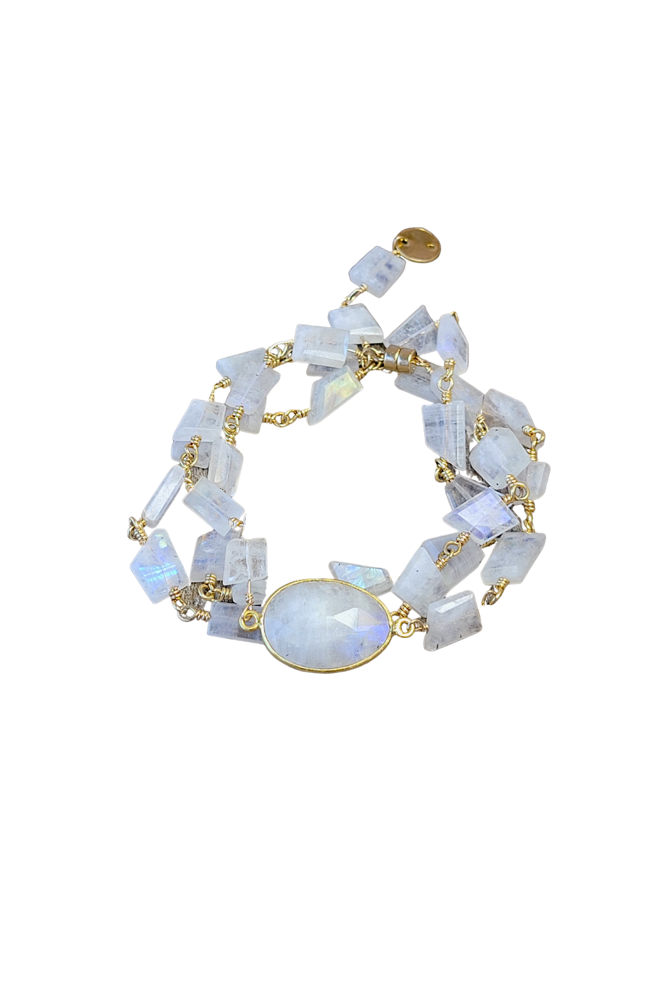 Hana Wrap Bracelet/Necklace in Moonstone - Chunky Stone
