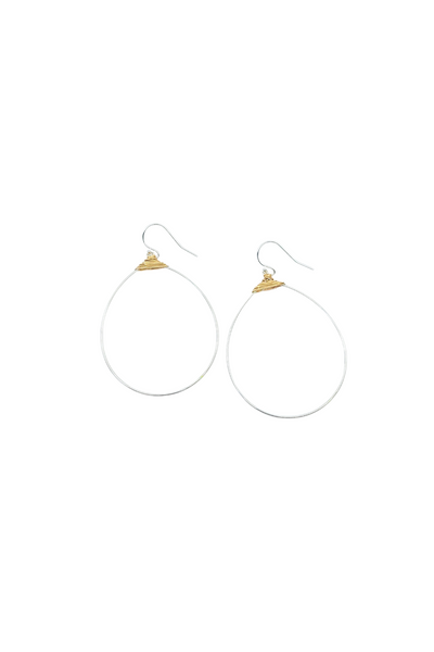 Large Featherweight Hoop Earring in Silver with Gold Wrap