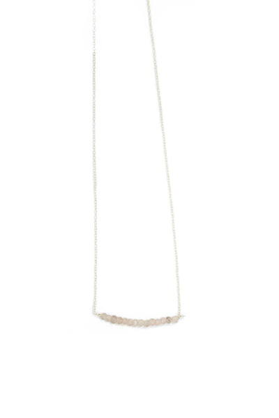 Michelle Bar Necklace in Rose Quartz