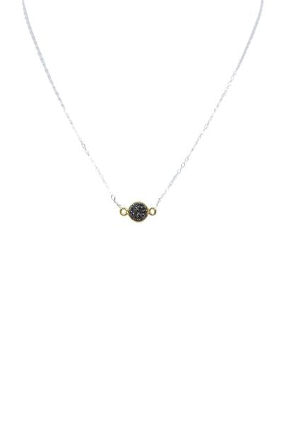 Mrs. Parker Necklace in Silver Druzy