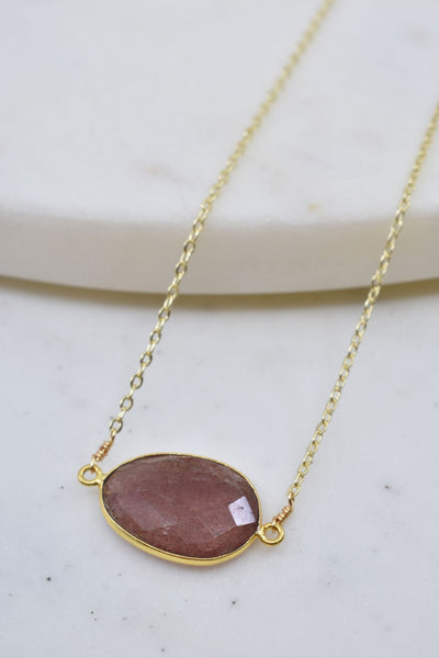 Mrs. Parker Necklace in Cherry Quartz