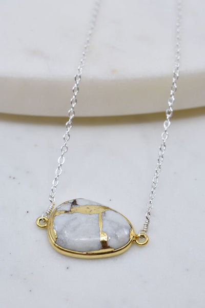 Mrs. Parker Necklace in White Mojave Copper Turquoise