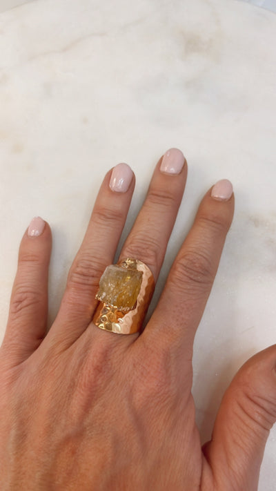 Cocktail Ring with Citrine Stone