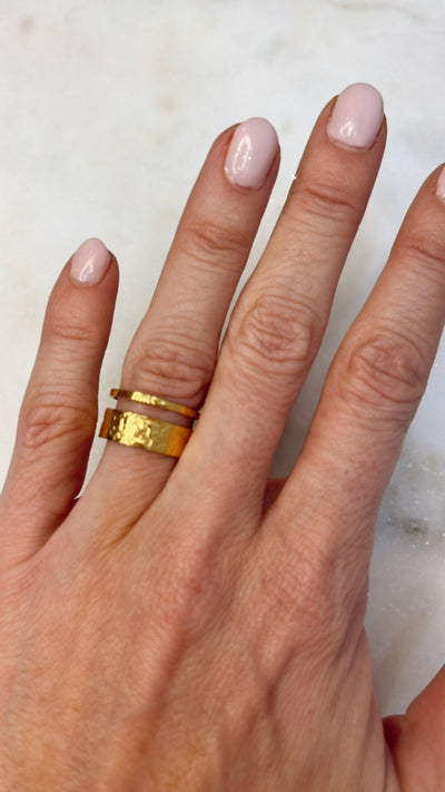 Double Band Gold Accent Ring