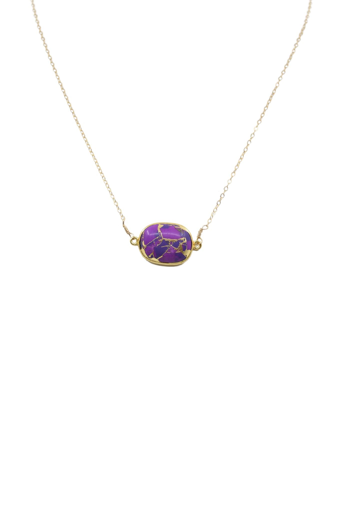 Mrs. Parker Necklace in Purple Mojave Copper Turquoise