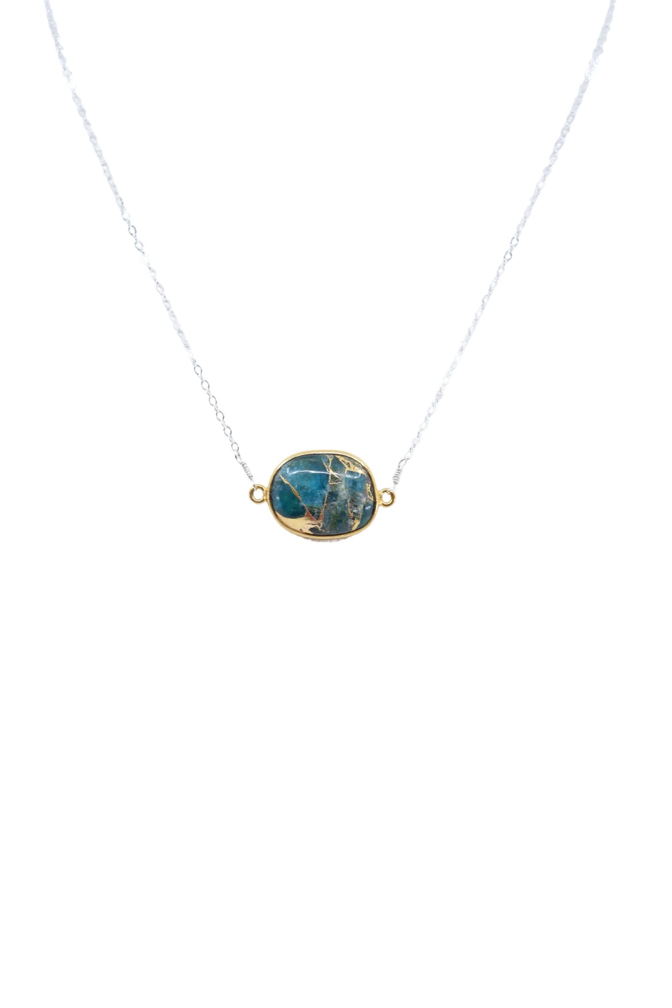 Mrs. Parker Necklace  in Teal Mojave Copper Turquoise