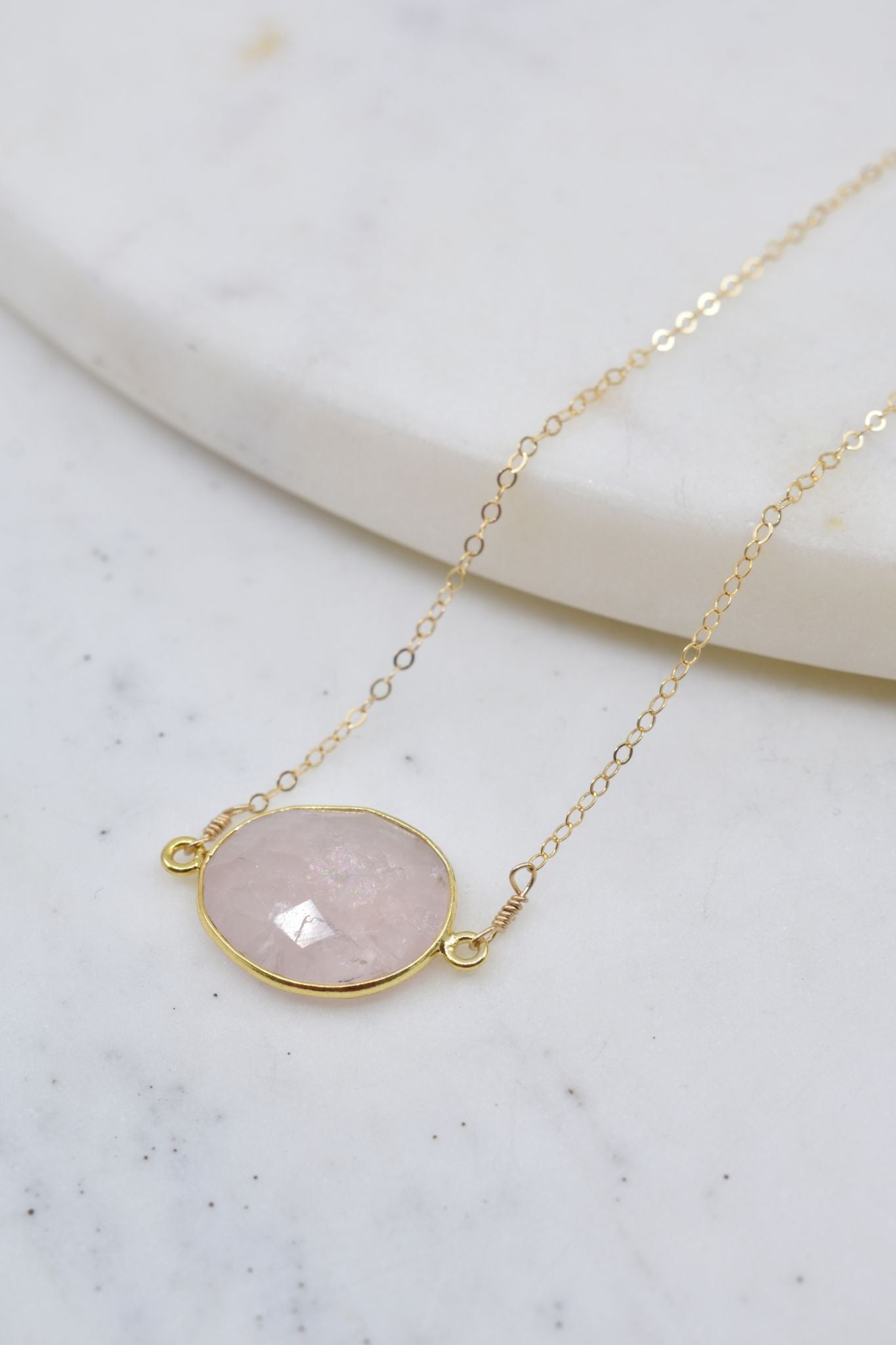 Mrs. Parker Necklace in Rose Quartz