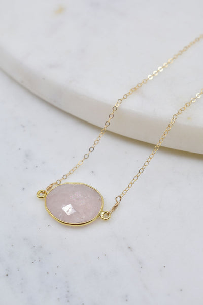 Mrs. Parker Necklace in Rose Quartz