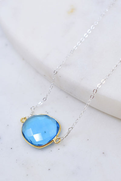 Mrs. Parker Demi Fine Necklace in Blue Topaz
