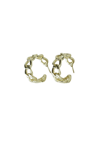 Curb Link Chain Hoop Earrings