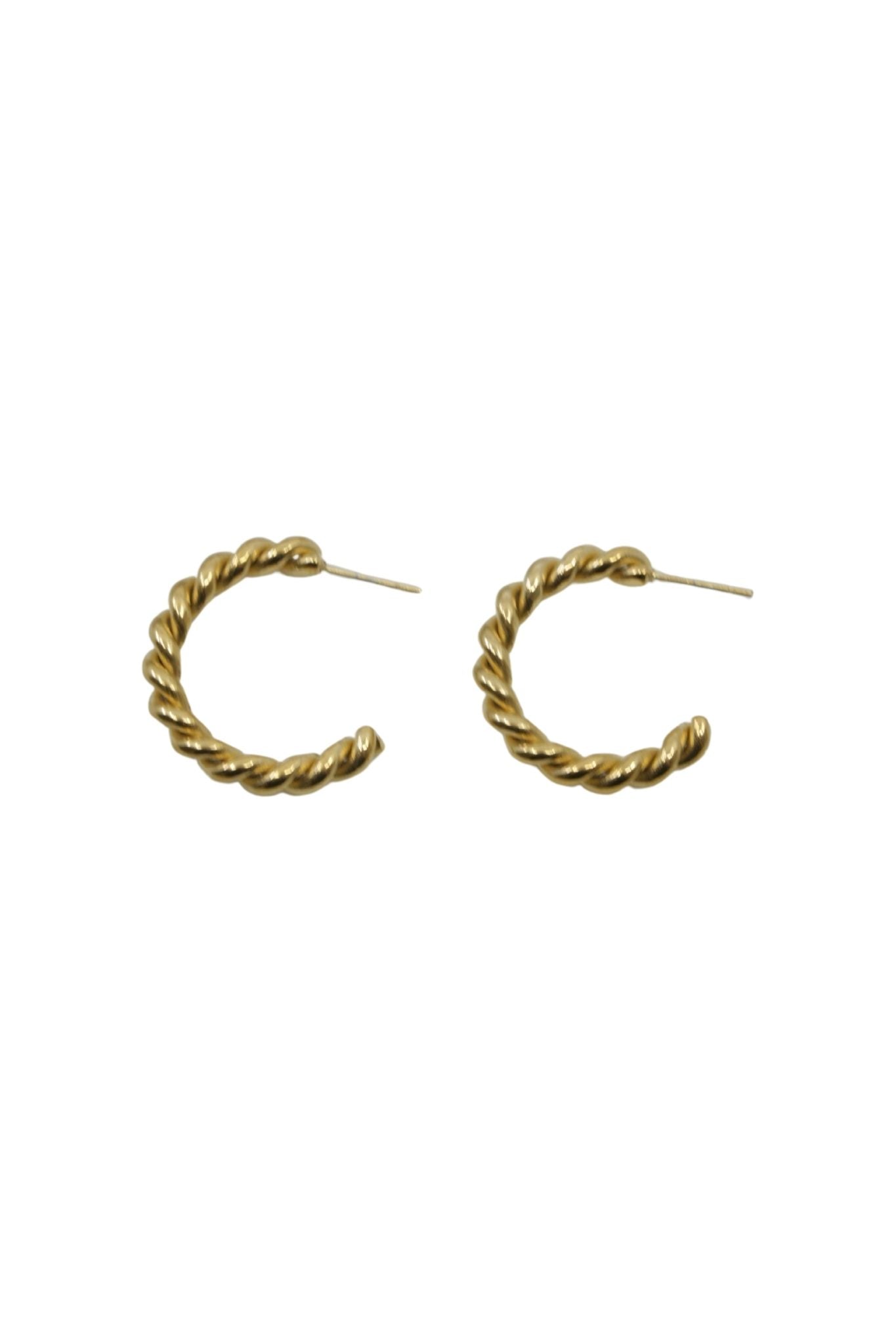 Gold Twisted Hoop Earrings