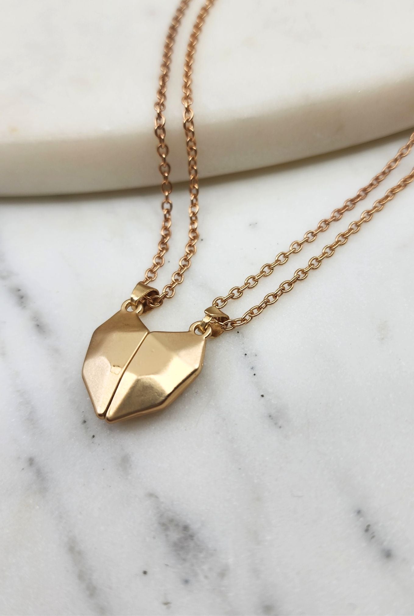 Gold BFF Heart Necklace