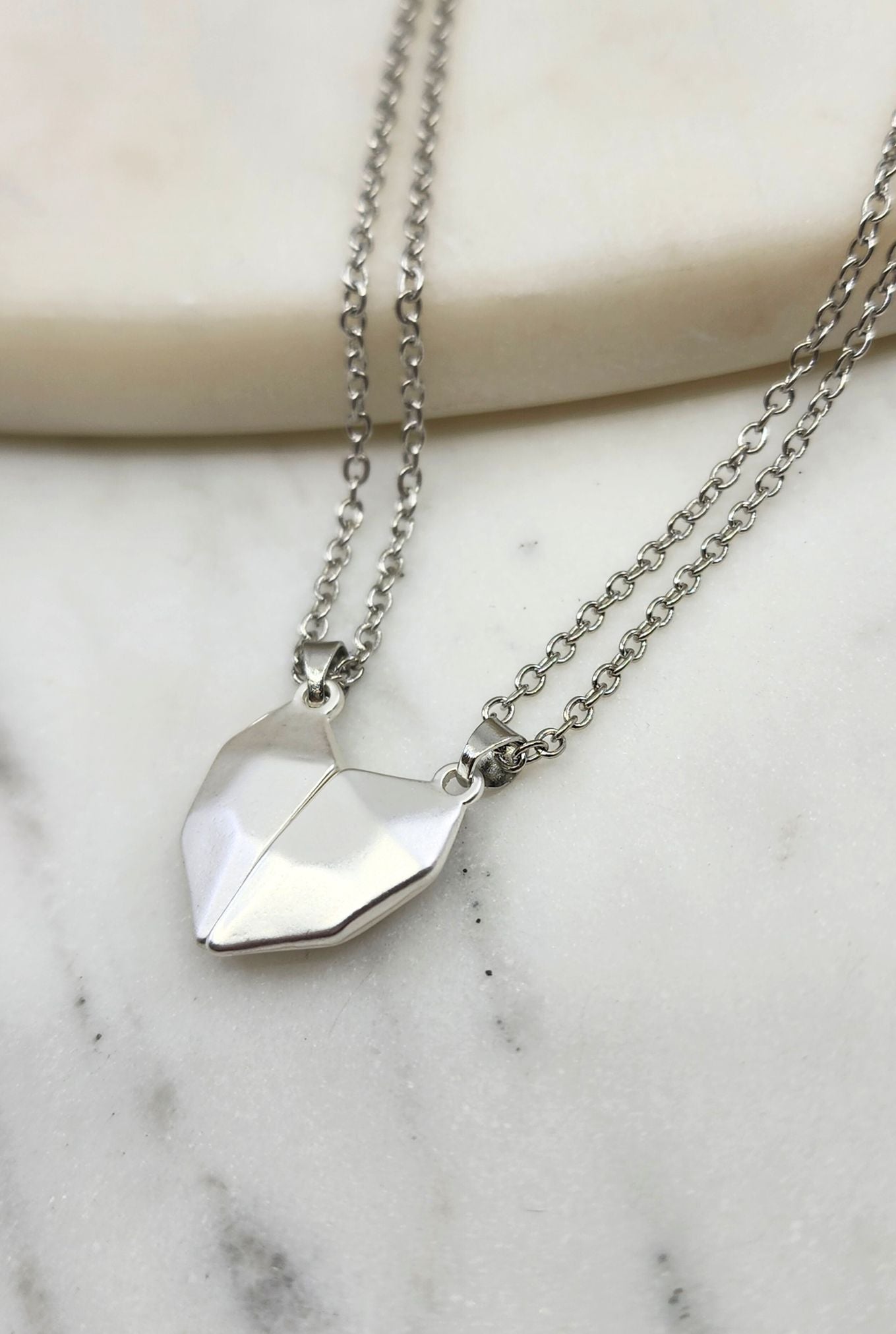 Silver BFF Heart Necklace