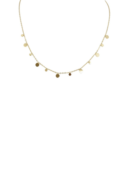 Simple Ibiza Gold Necklace with Small Circle Accents