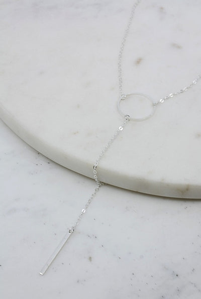 Circle Accent Tassel Necklace