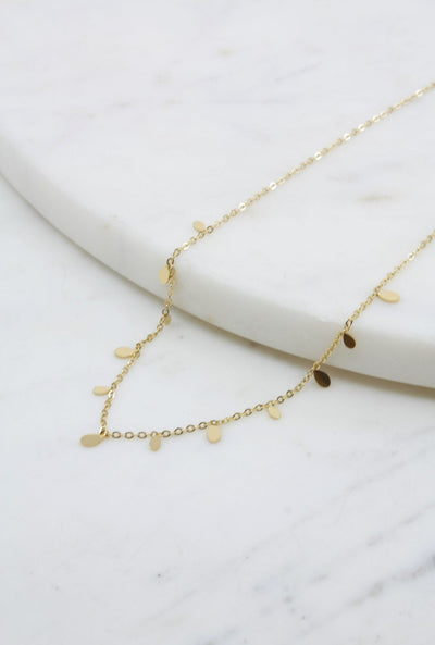 Dainty Ibiza Style Necklace with Oval