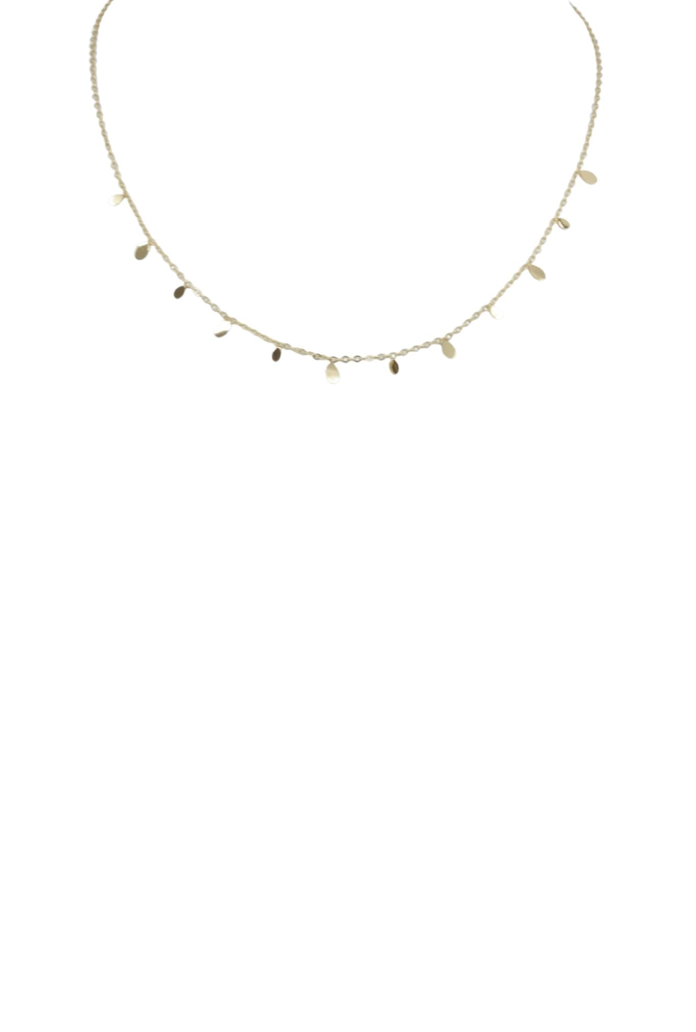 Dainty Ibiza Style Necklace with Oval