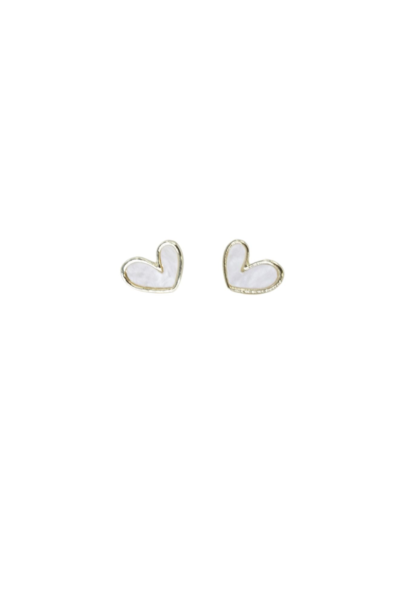 White and Gold Heart Earrings