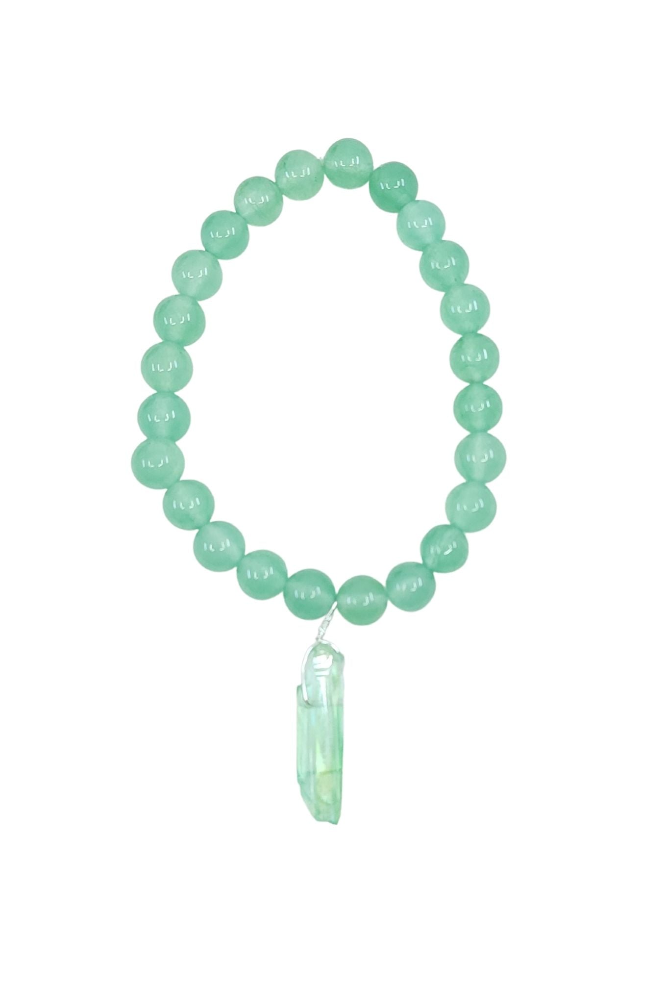 Green Agate Bracelet with Green Quartz Stone