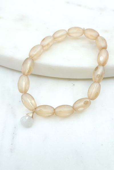 Iced Gold Bracelet with Moonstone in Gold
