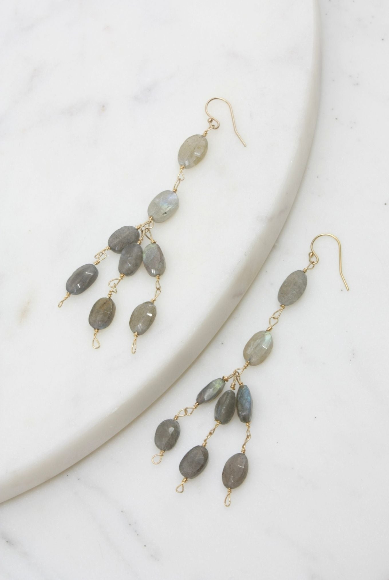 Labradorite 3 Tier Drop Earrings