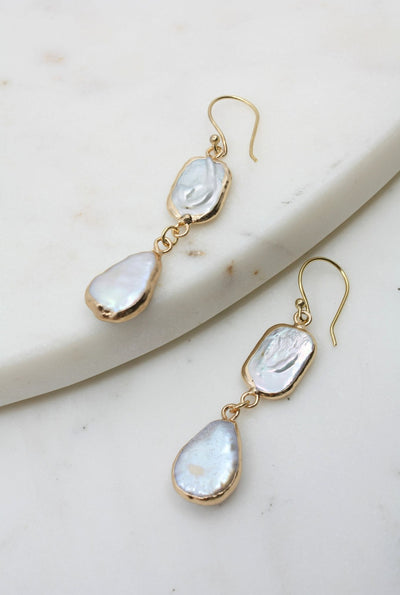 Small Rome Earrings in Pearl