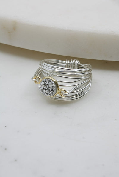 Torrey Ring with Silver Druzy