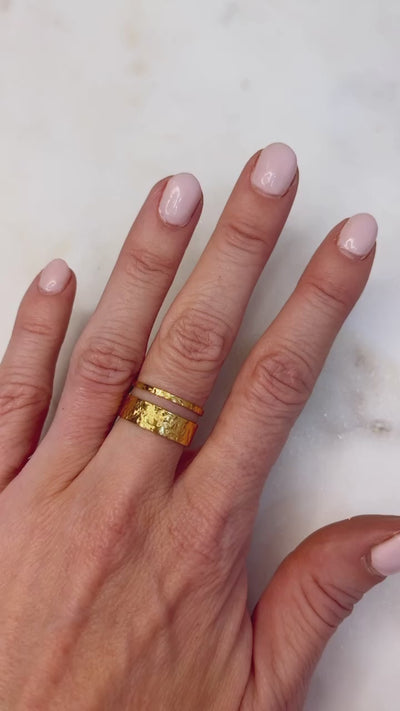 Double Band Gold Accent Ring