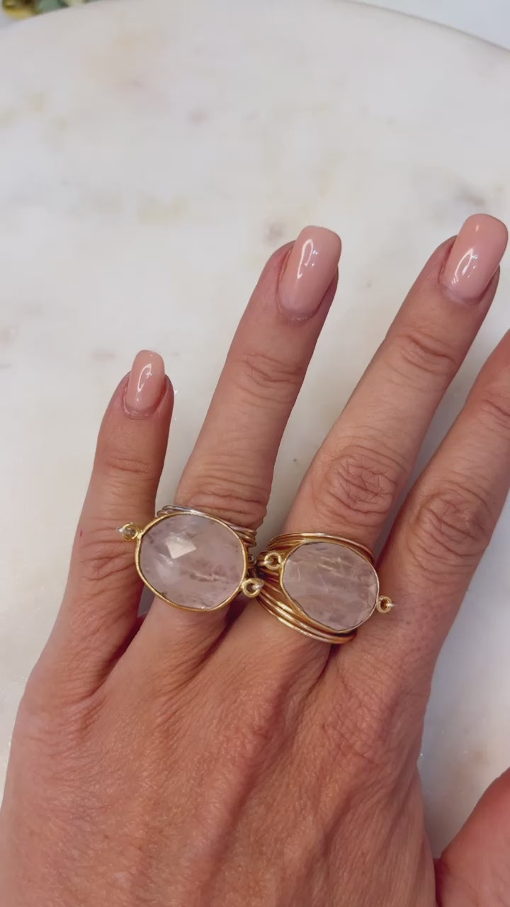 Torrey Ring with Rose Quartz