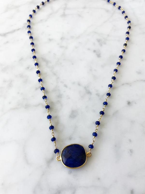 Mrs. Parker Endless Summer Sapphire Necklace in Gold