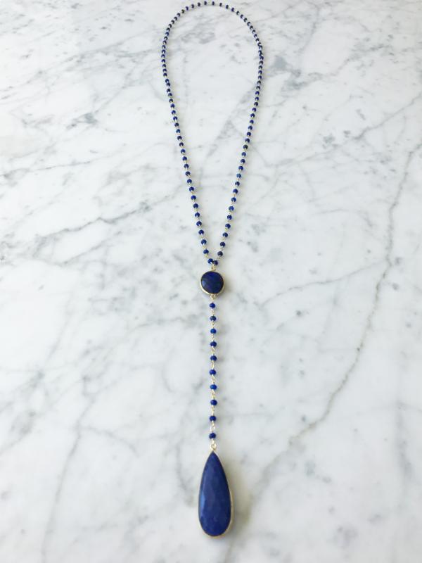 Diana Montecito Necklace in Sapphire with Sapphire Drop