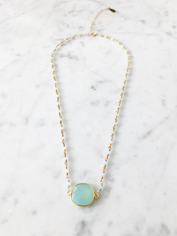 Mrs. Parker Endless Summer Chalcedony Necklace in Gold