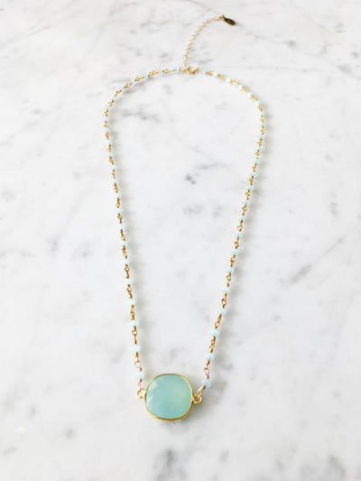 Mrs. Parker Endless Summer Chalcedony Necklace in Gold