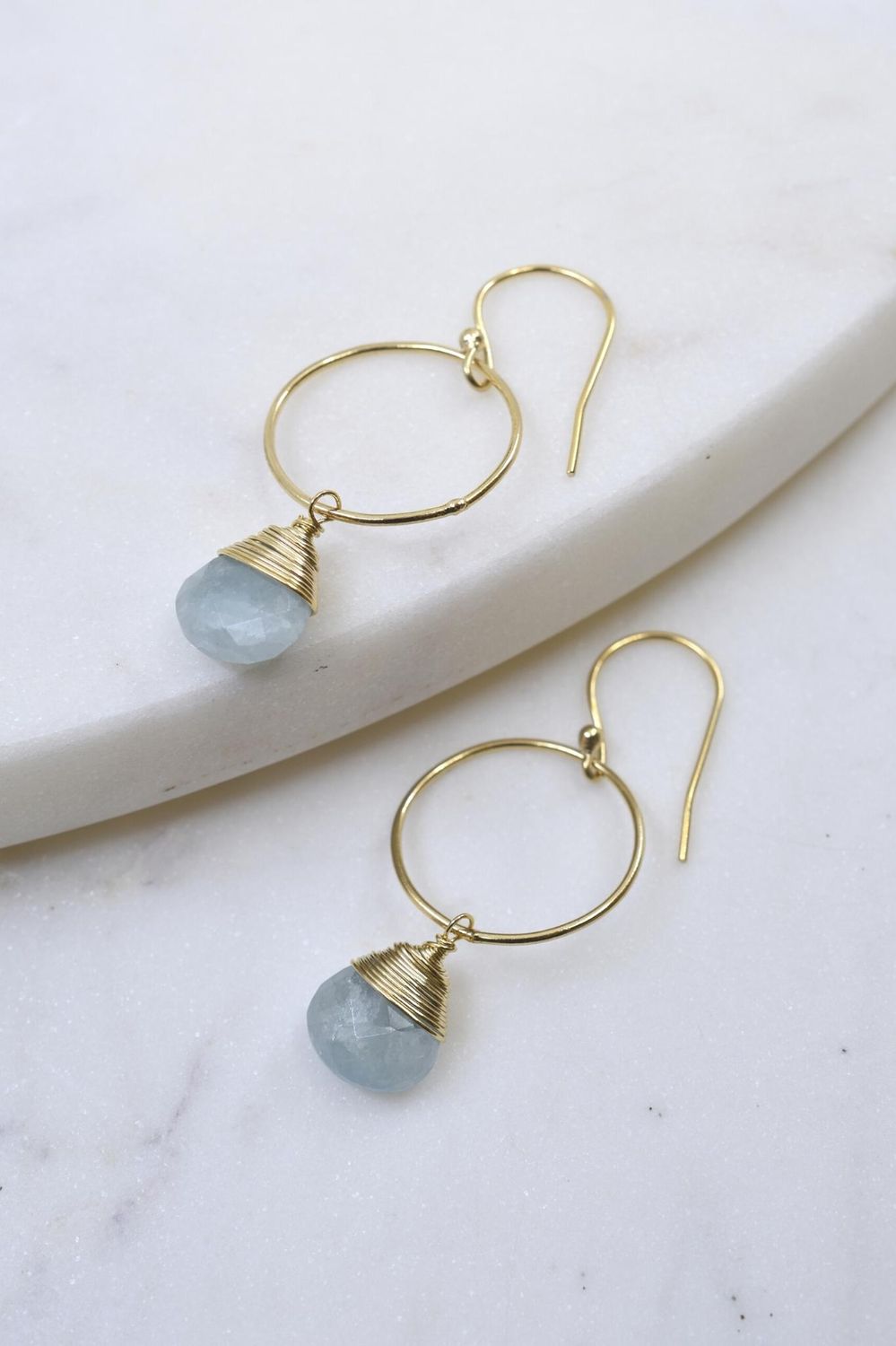 Yuliya Earrings in Aquamarine