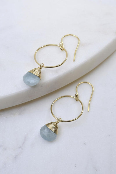 Yuliya Earrings in Aquamarine