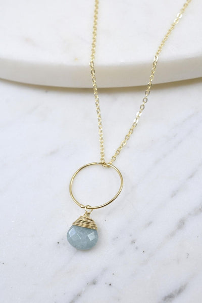 Yuliya Necklace in Aquamarine