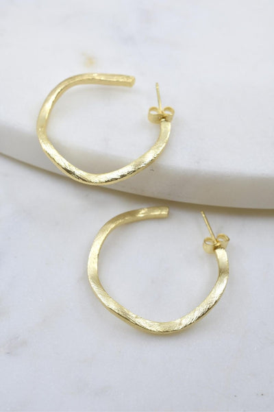 Wavy Gold Hoop Earrings