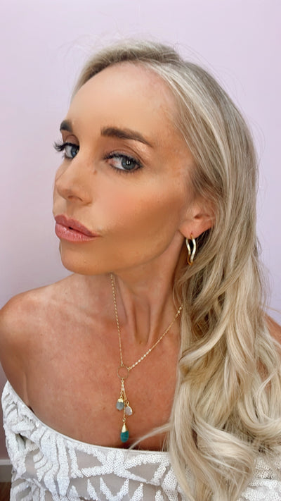 Wavy Gold Hoop Earrings