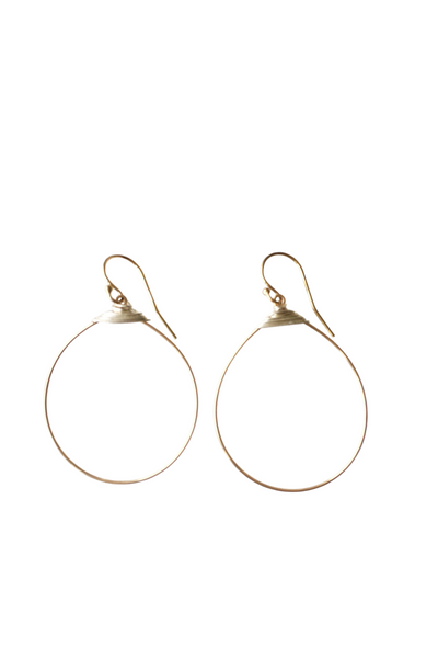 Small Featherweight Hoop Earring in Gold with Silver Wrap