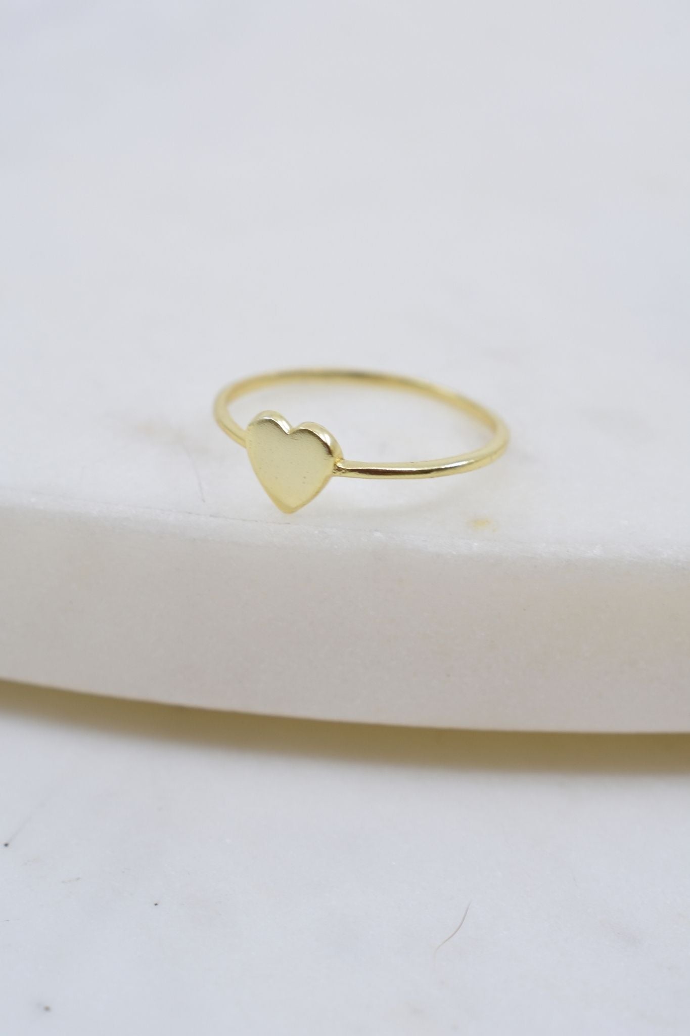 Gold Ring with Heart Pendant