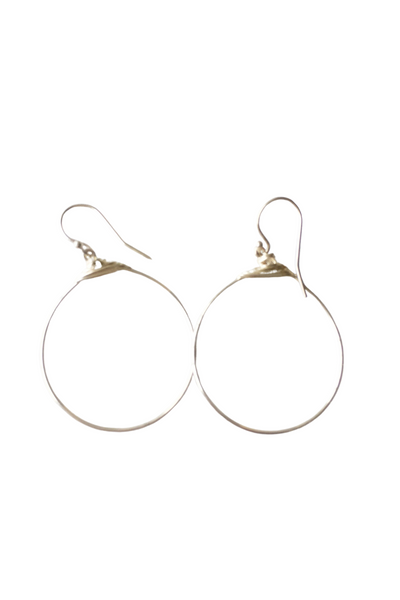 Small Featherweight Hoop Demi Fine Earring in Silver with Silver Wrap