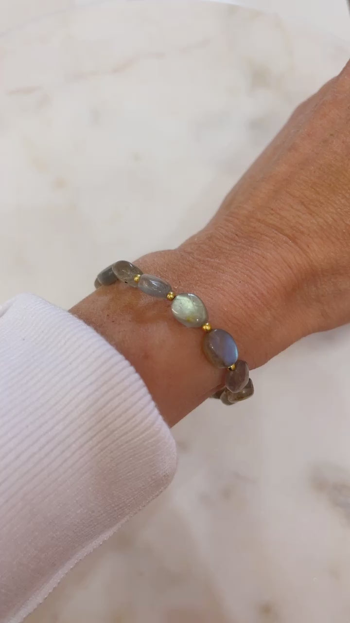 Labradorite Stone Beaded Bracelet