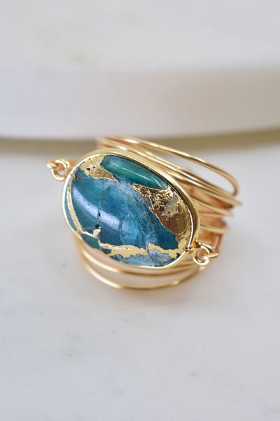 Torrey Ring with Teal Mojave Copper