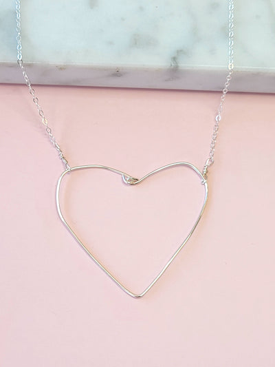 Simple Heart Necklace in Silver