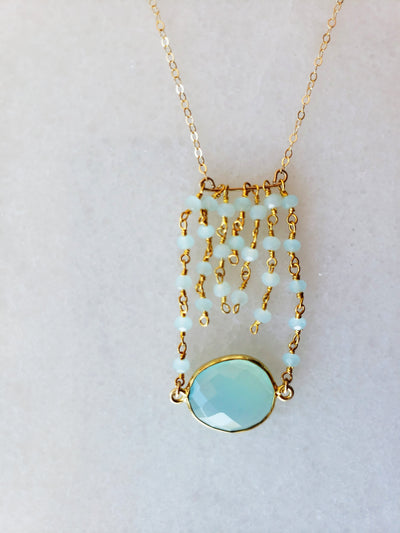 Jessica Gold Necklace in Chalcedony