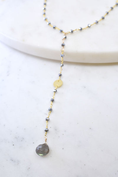 Emmah Necklace in Polished Pyrite